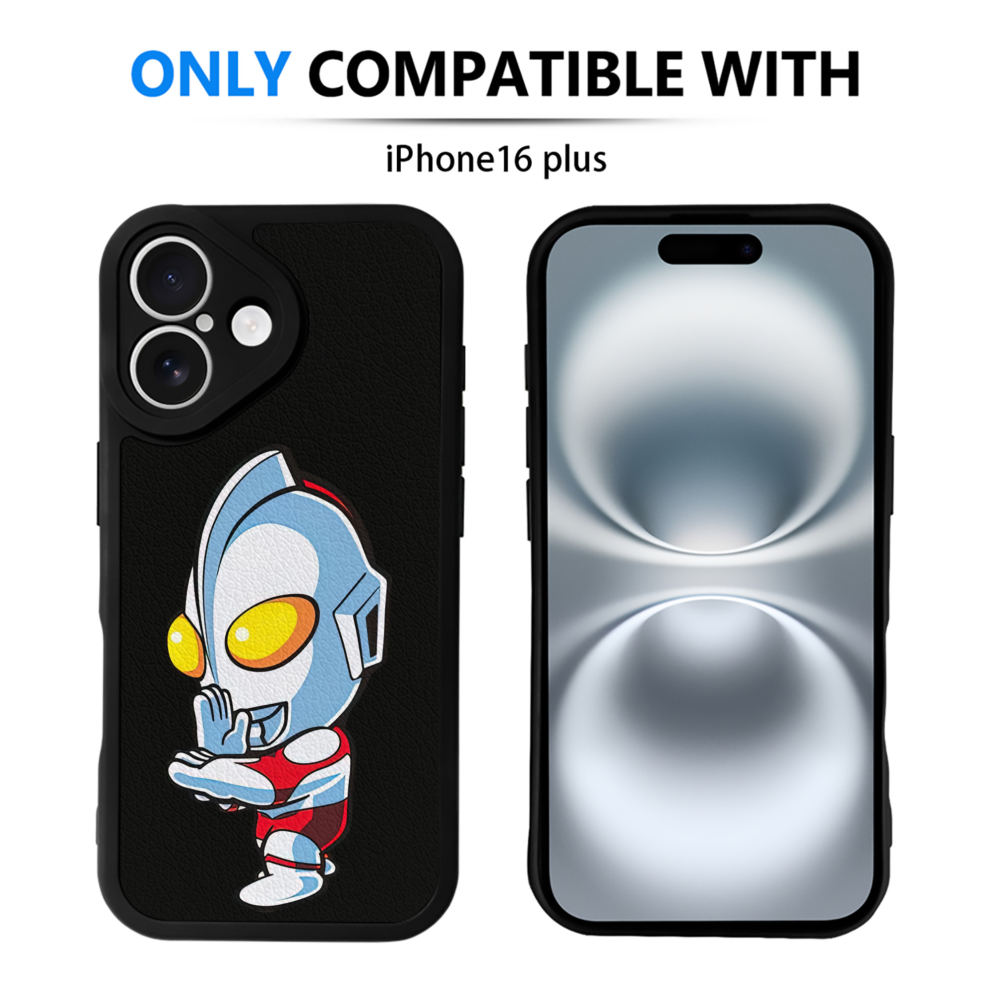 （画像用） ウルトラマン Ultraman 【iPhone 16シリーズ対応】シリコンスマホケース（レザー調） 材質：シリコン